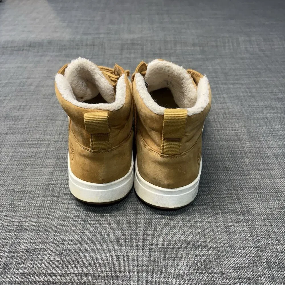 Mens Timberland DAVIS SQUARE Warm Fur Lined Chukka Sz 7.5 A2G6G Wheat Nubuck